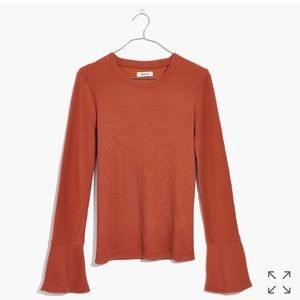 Madewell, ruffle-cuff ribbed top
